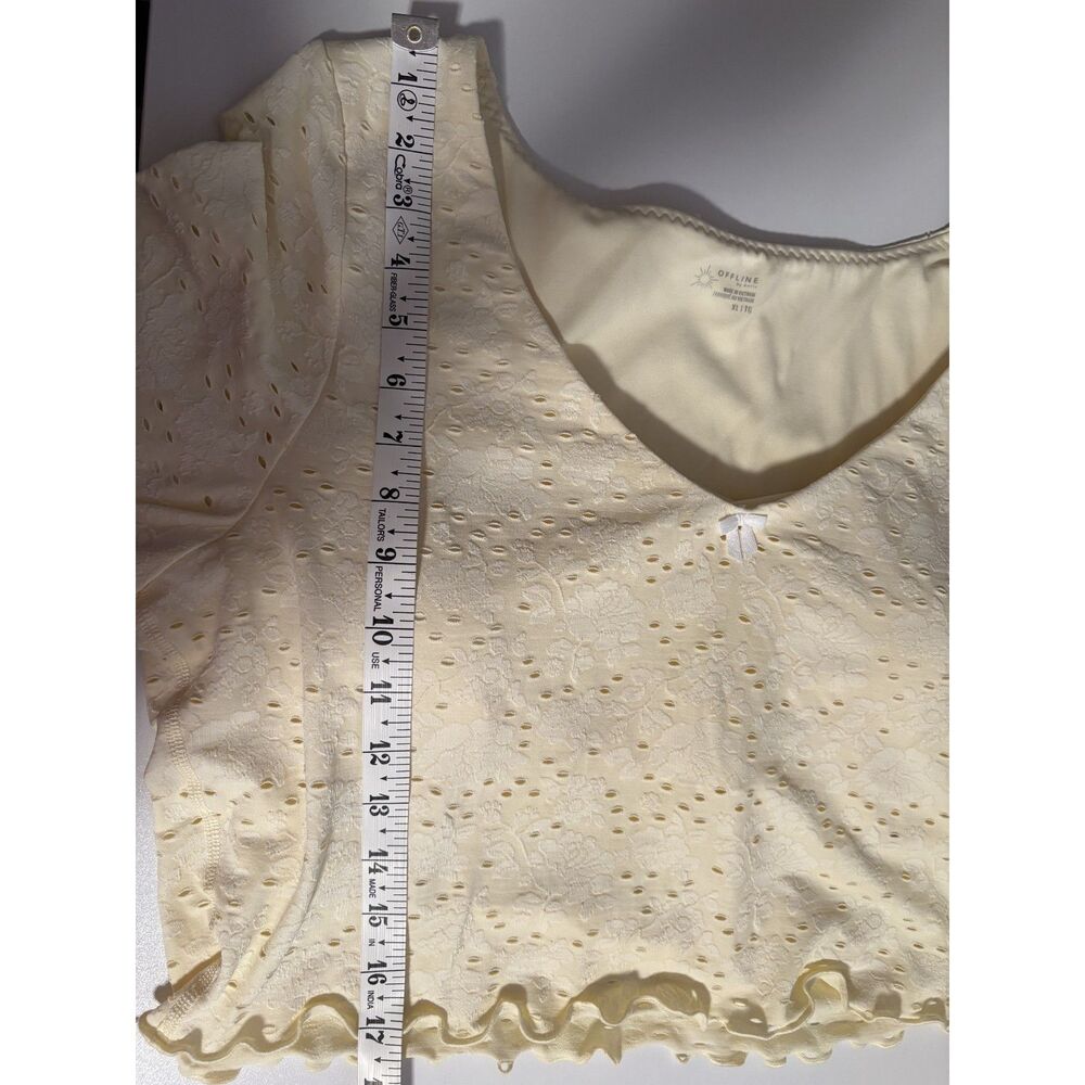 Offline by aerie Cream Eyelet Lace Crop Top - Picture 7 of 7